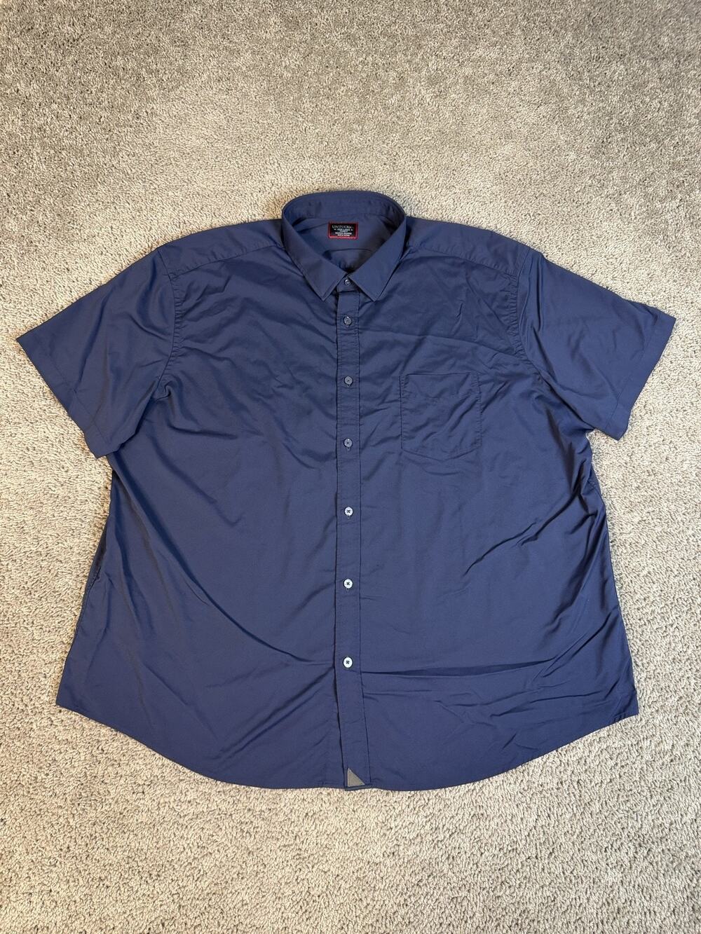 UNTUCKit Shirt Mens 3XL Blue Gironde Short Sleeve Performance Nylon Button Up